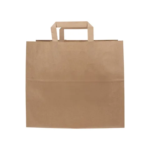 Tryckta papperspåsar för mat med platt handtag