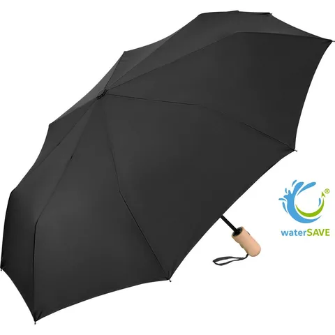 ÖkoBrella automatiskt fickparaply, trähandtag
