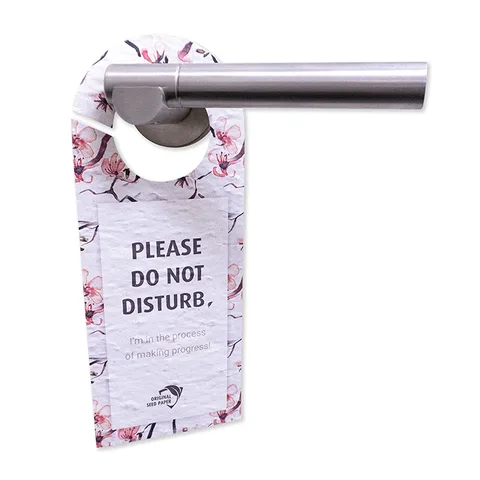 Seed paper door hanger