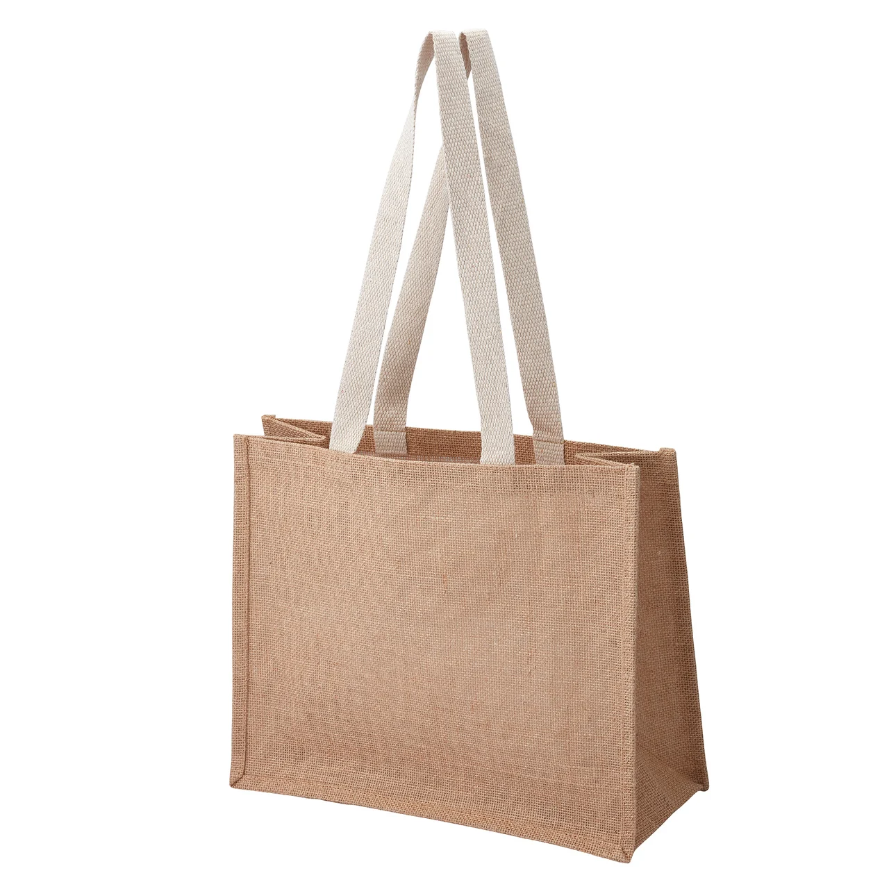 Taunton-väska i jute med naturfärgade handtag