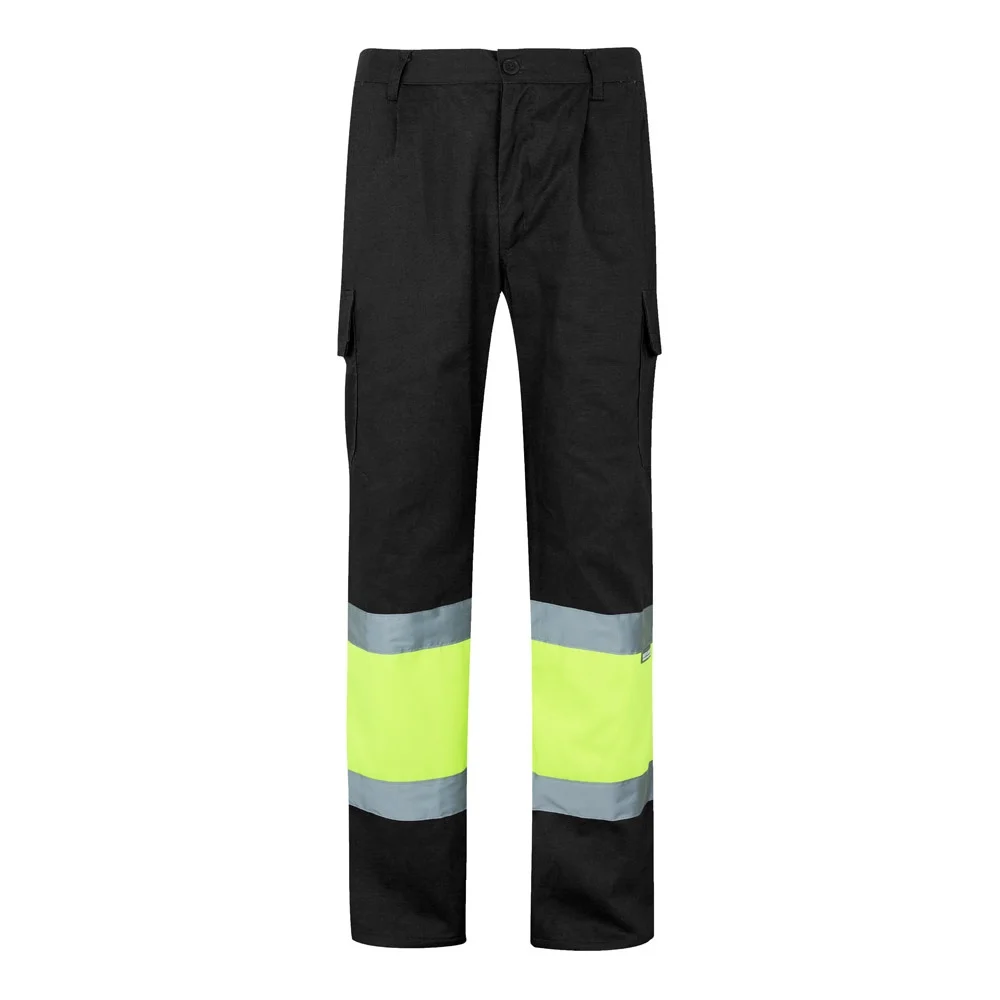 VL ATHENA. Tvåfärgade byxor i kypert (210g/m²), fodrade, flerfickor, i bomull (20%) och polyester (80%)