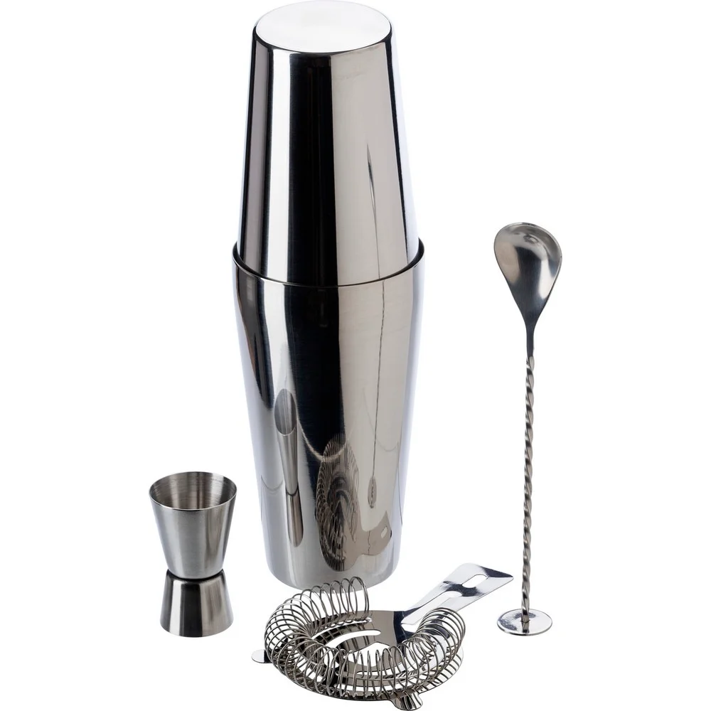 Cocktailset med shaker, 4 delar
