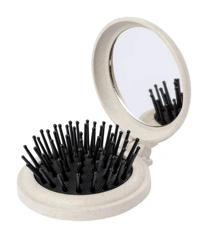 Webrush mirror with hairbrush