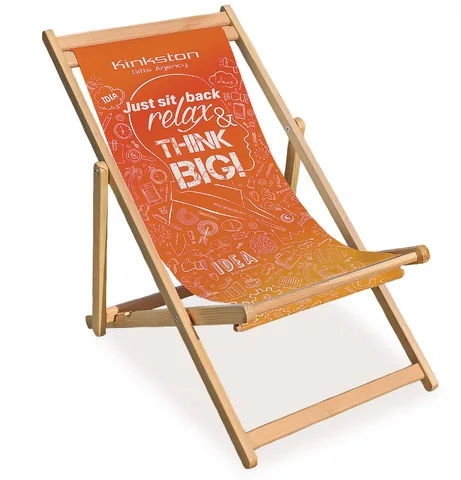 Wooden chair with printed seat