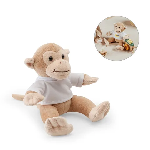 MONKY. Apinanmuotoinen pehmolelu t-paidan kanssa