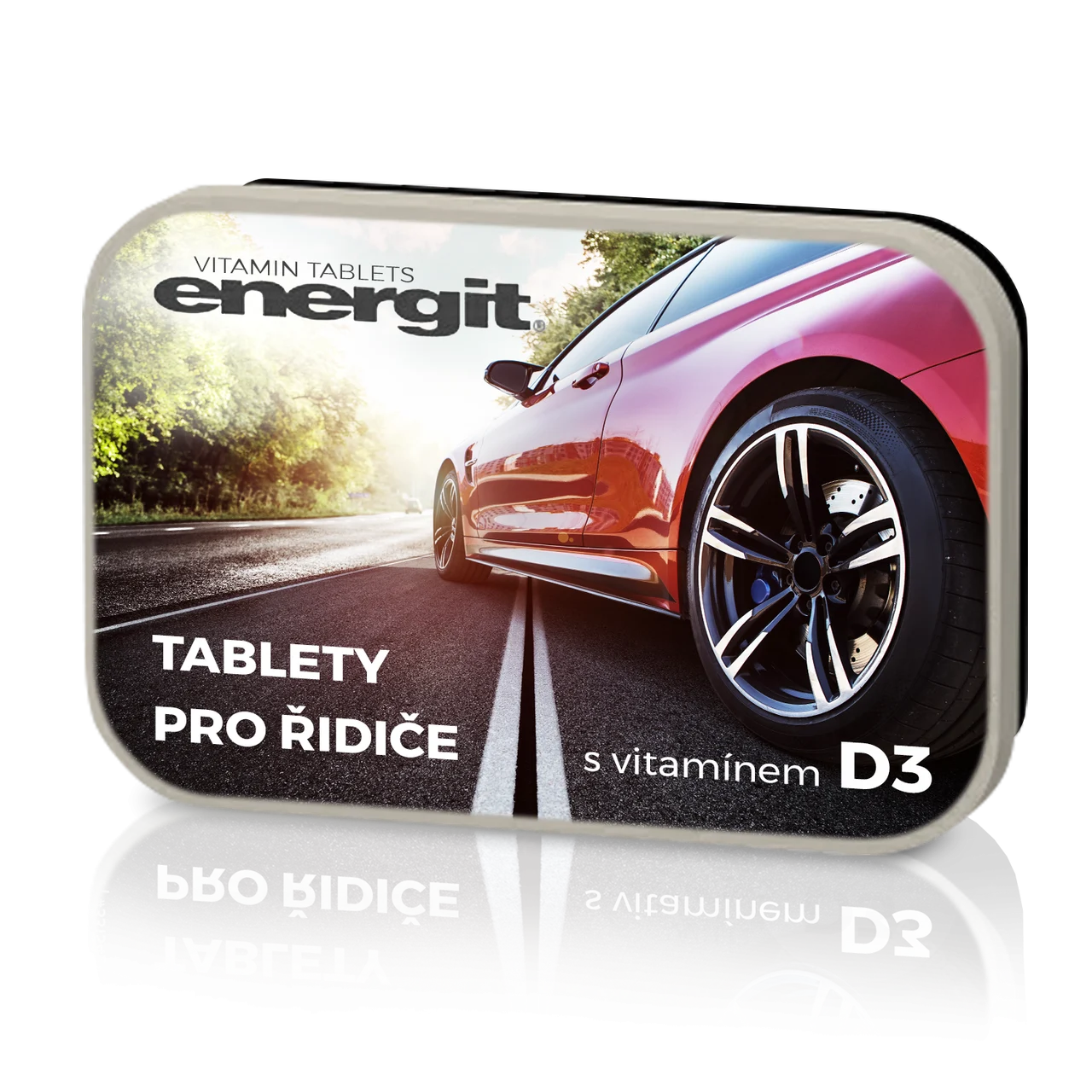 Energit vitamin- och energitabletter i plåtaskar