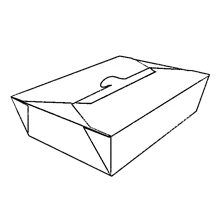 Takeawaybehållare med central förslutning