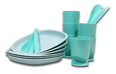 Picnic Set with Cups, Cutlery, and Plates