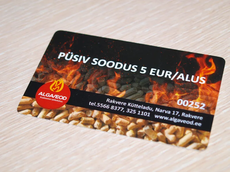 Plastik-Kundenkarten (Magnetstreifen, QR-Code) | Algaveod Beispiel